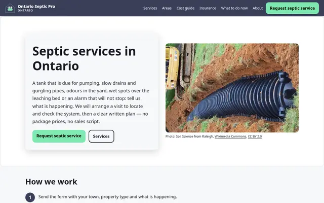 Home page of ontariosepticpro.com