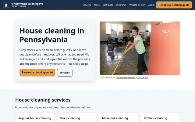 Home page of pennsylvaniacleaningpro.com