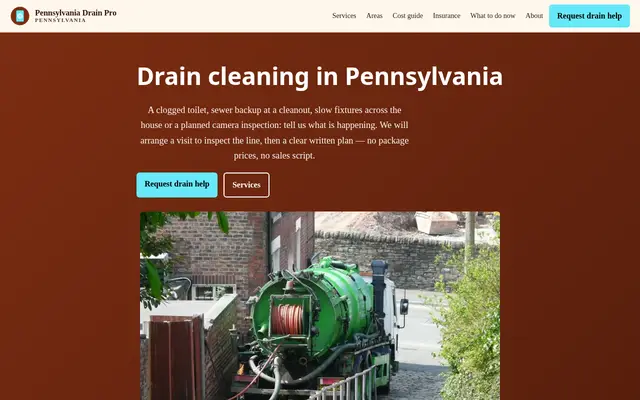 Home page of pennsylvaniadrainpro.com
