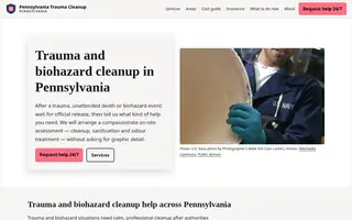 Home page of pennsylvaniatraumacleanup.com