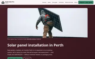 Home page of perthsolarpro.com