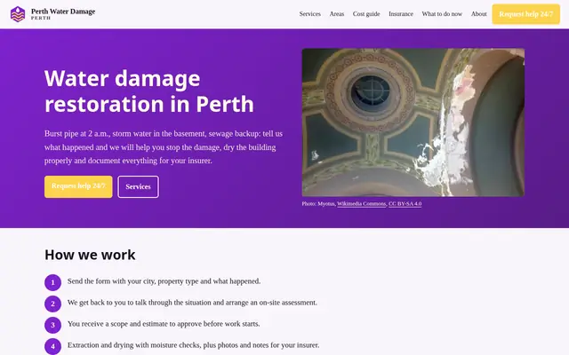 Home page of perthwaterdamage.com
