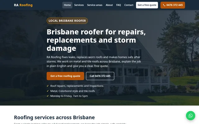 Home page of ra-roofing.com