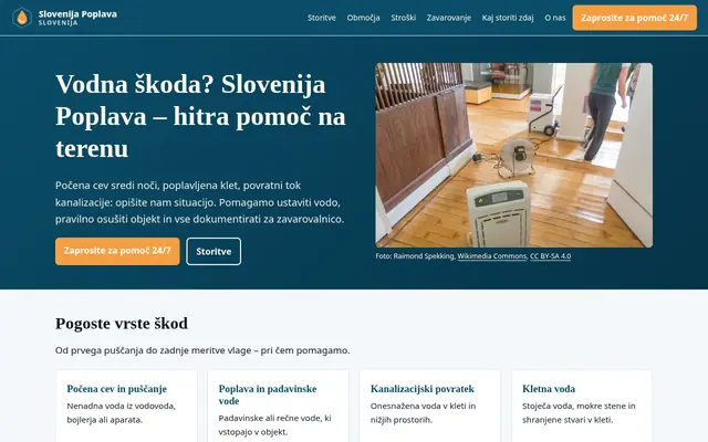 Home page of slovenijapoplava.si
