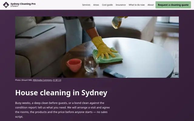 Home page of sydneycleaningpro.com