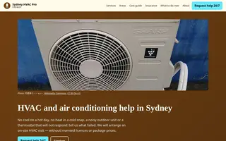 Home page of sydneyhvacpro.com