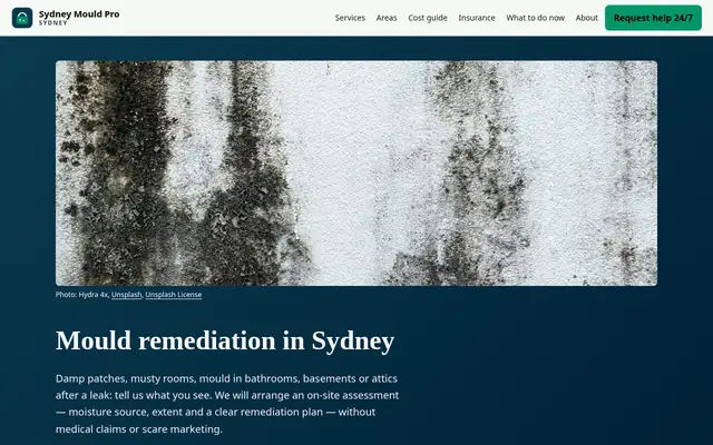 Home page of sydneymouldpro.com