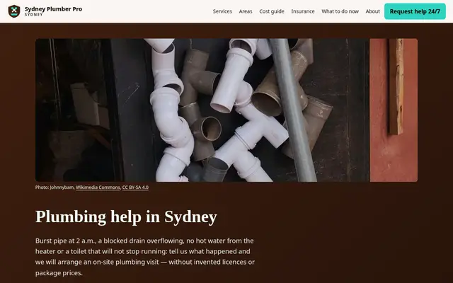 Home page of sydneyplumberpro.com