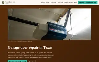 Home page of texasdoorpros.com
