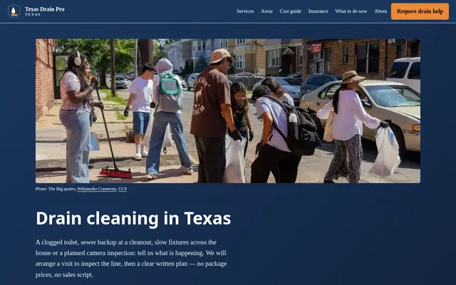 Home page of texasdrainpro.com