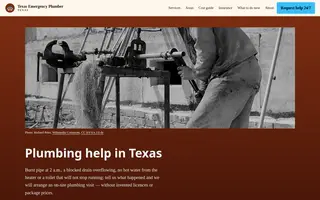 Home page of texasemergencyplumber.com