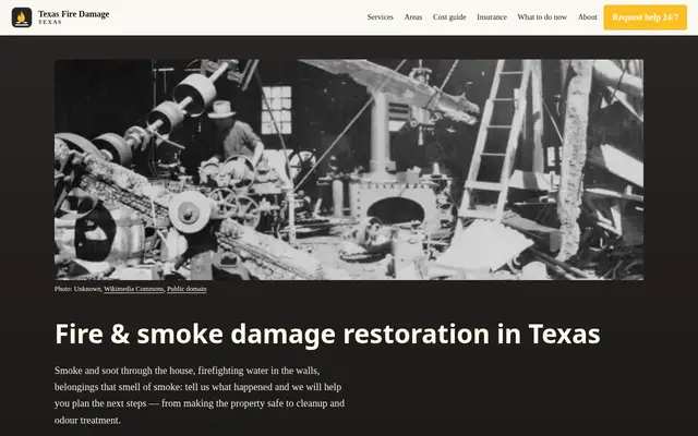 Home page of texasfiredamage.com