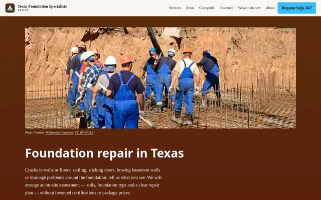 Home page of texasfoundationspecialists.com