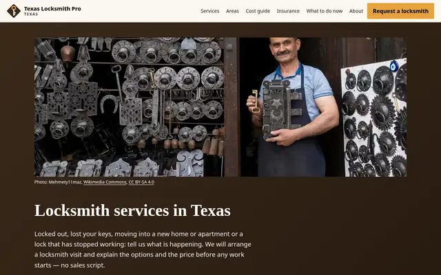 Home page of texaslocksmithpro.com