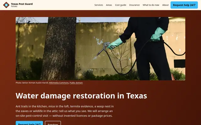 Home page of texaspestguard.com