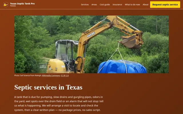 Home page of texasseptictankpro.com
