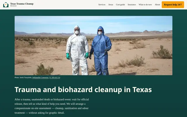 Home page of texastraumacleanup.com