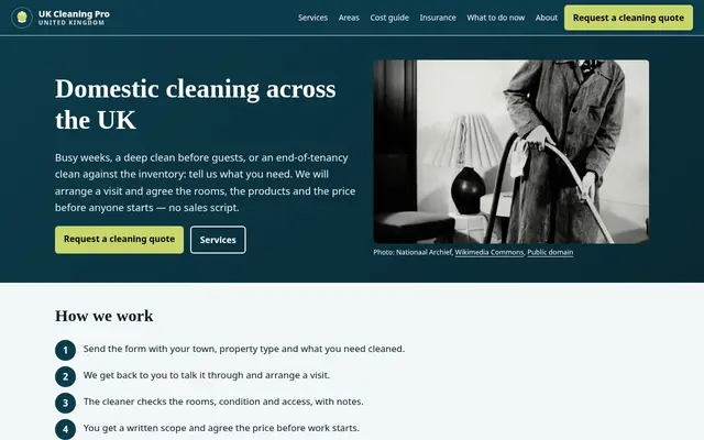 Home page of ukcleaningpro.co.uk