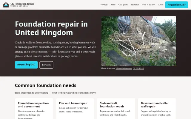 Home page of ukfoundationrepair.co.uk