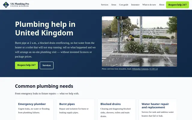 Home page of ukplumbingpro.co.uk