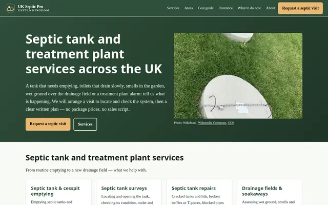 Home page of uksepticpro.co.uk