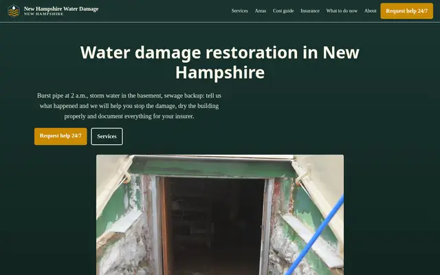 Home page of waterdamagenewhampshire.com