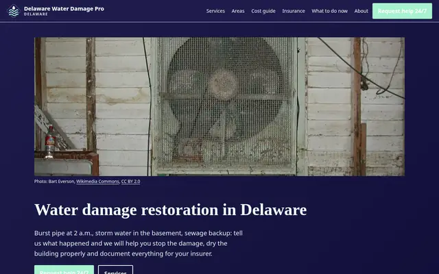 Home page of waterdamageprodelaware.com