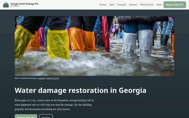 Home page of waterdamageprogeorgia.com