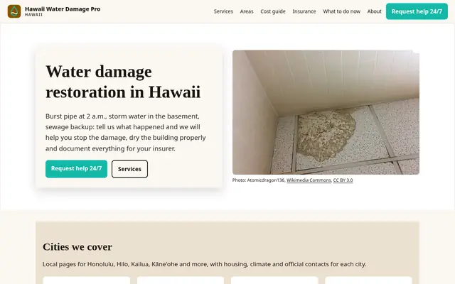 Home page of waterdamageprohawaii.com