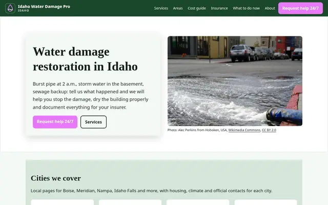 Home page of waterdamageproidaho.com