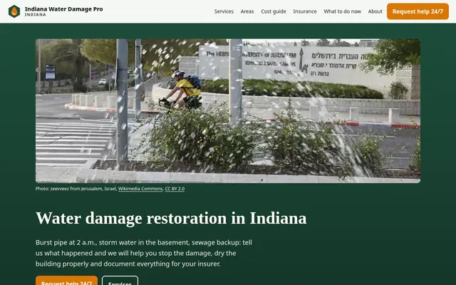 Home page of waterdamageproindiana.com