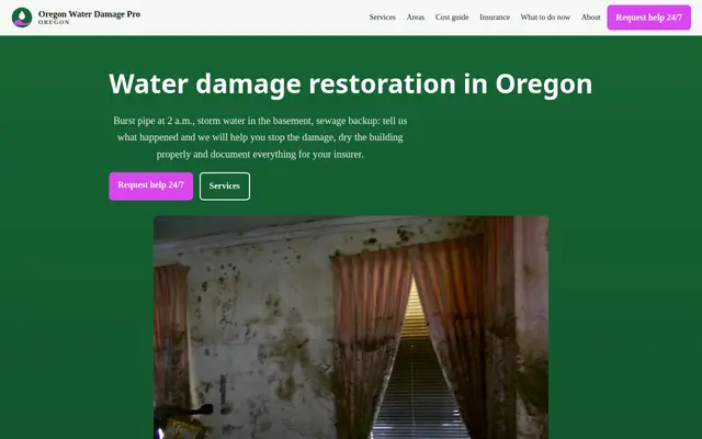Home page of waterdamageprooregon.com