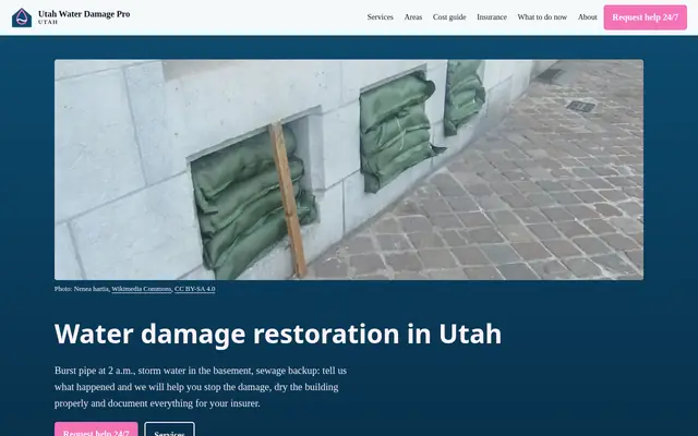 Home page of waterdamageproutah.com