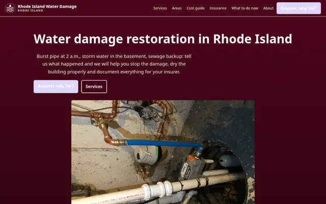 Home page of waterdamagerhodeisland.com